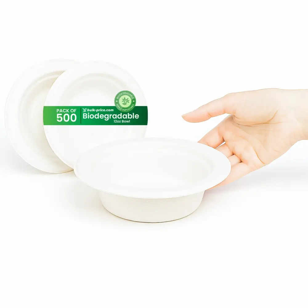 Biodegradable Bowls White – 8oz & 12oz | Compostable & Durable