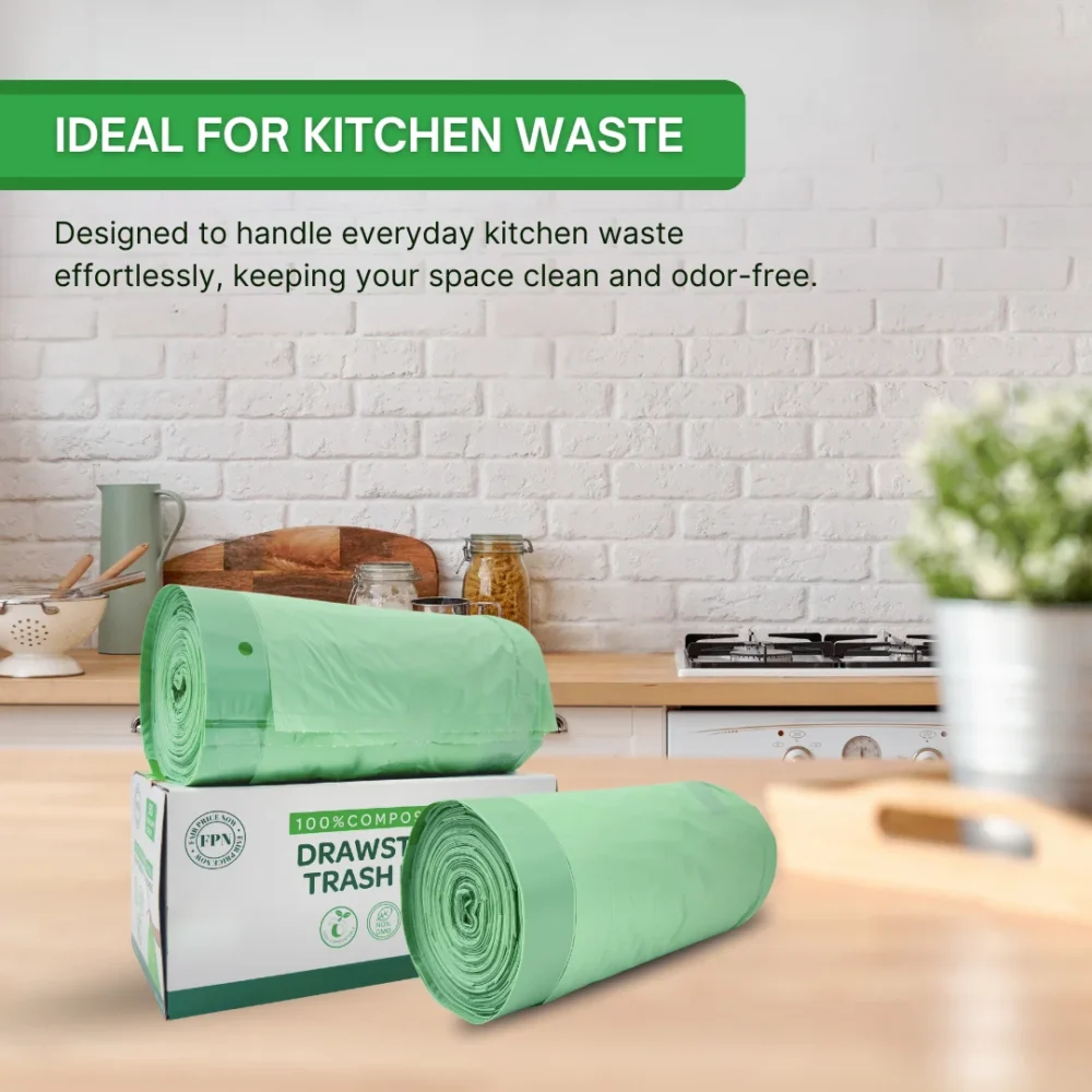 Drawstring Trash Bags 100% Compostable – Durable, BPA-Free & Eco-Friendly - Image 4