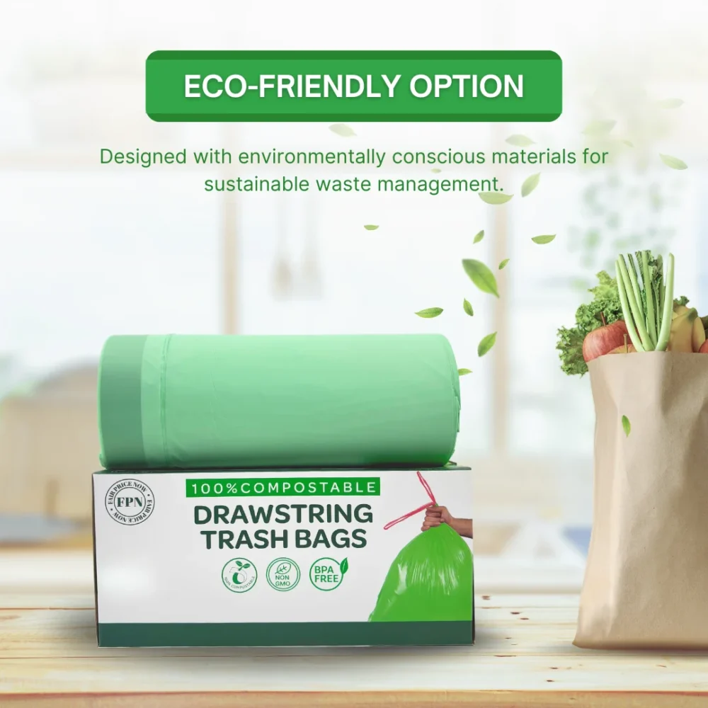 Drawstring Trash Bags 100% Compostable – Durable, BPA-Free & Eco-Friendly - Image 3