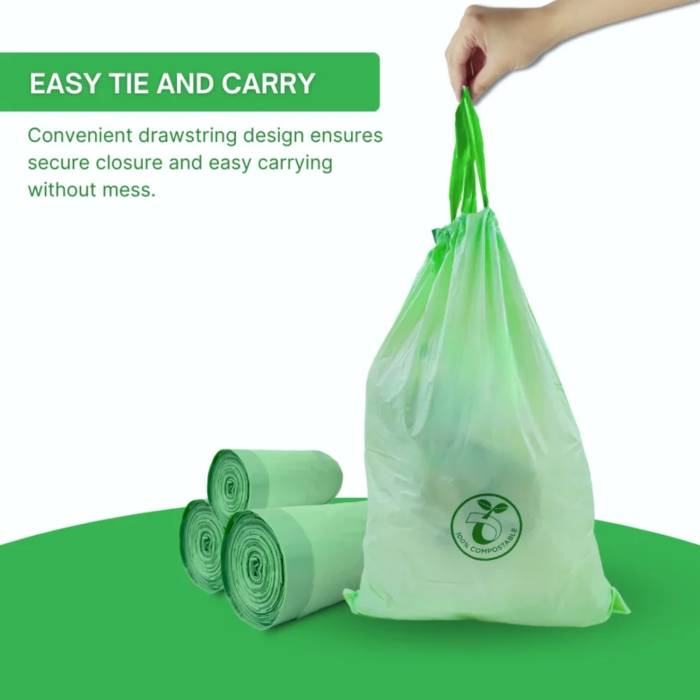 Drawstring Trash Bags 100% Compostable – Durable, BPA-Free & Eco-Friendly - Image 6