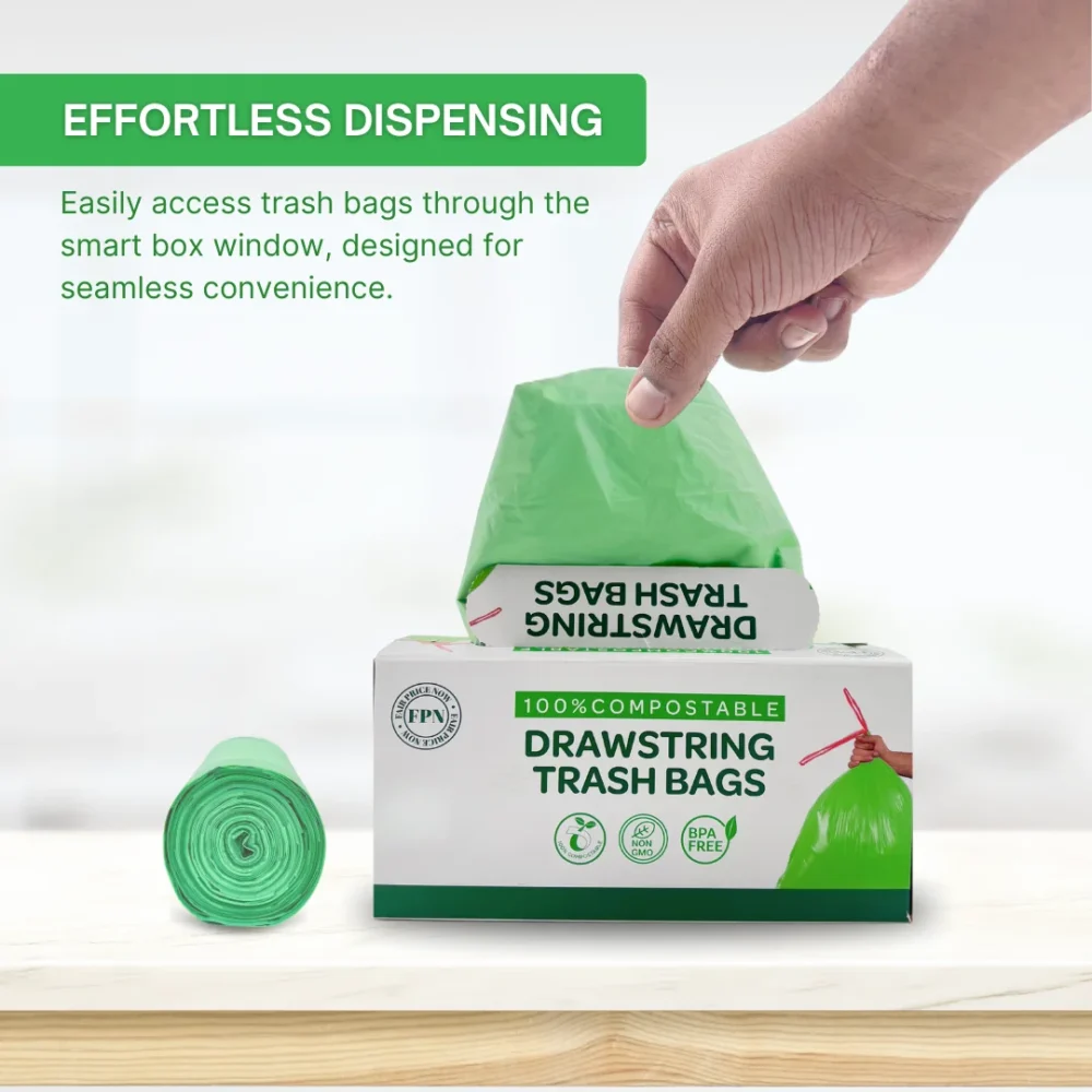 Drawstring Trash Bags 100% Compostable – Durable, BPA-Free & Eco-Friendly - Image 5