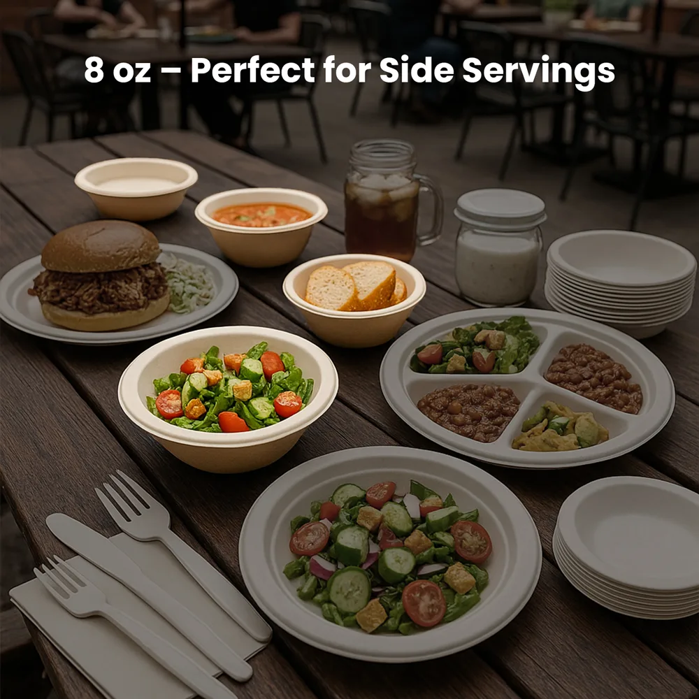 Biodegradable Bowls 8oz Perfect for Side Servings
