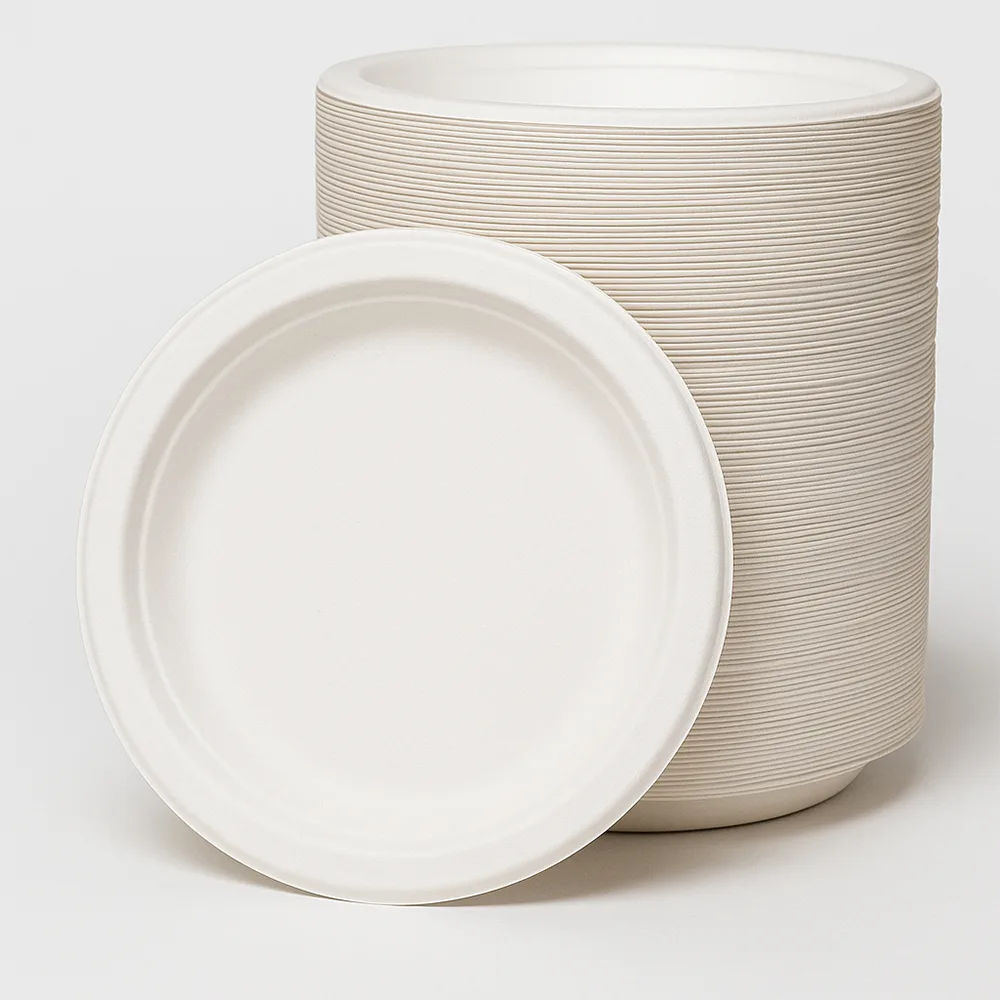 Biodegradable Round Plates – Compostable and Durable - Pack of 125