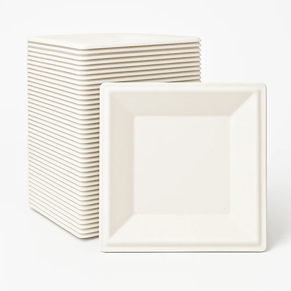 Biodegradable Square Plates Sustainable and Compostable