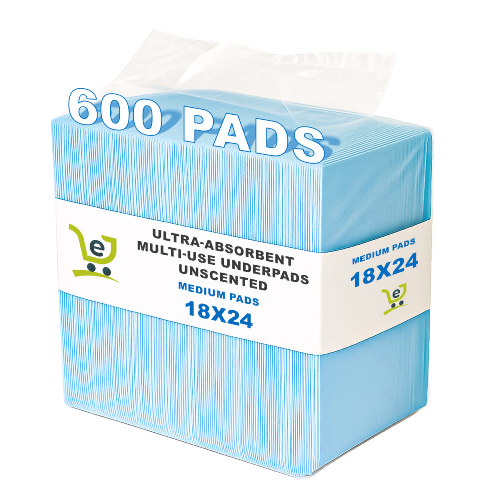 Medium Disposable Bed Underpads 18×24 Inch-600 Count