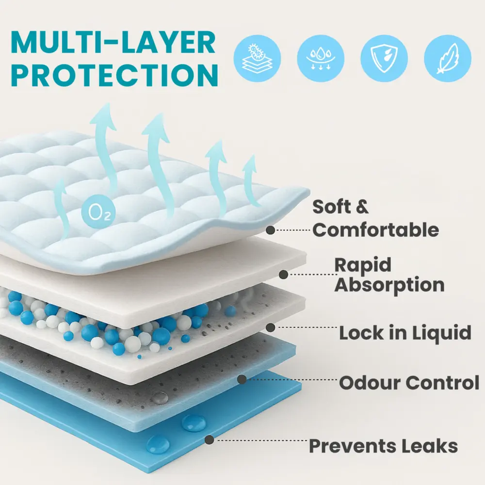 Extra Large Dog Pee Pads 24×36 Inch – Leak-Proof, Fast-Absorbent, Odor Control - Image 3