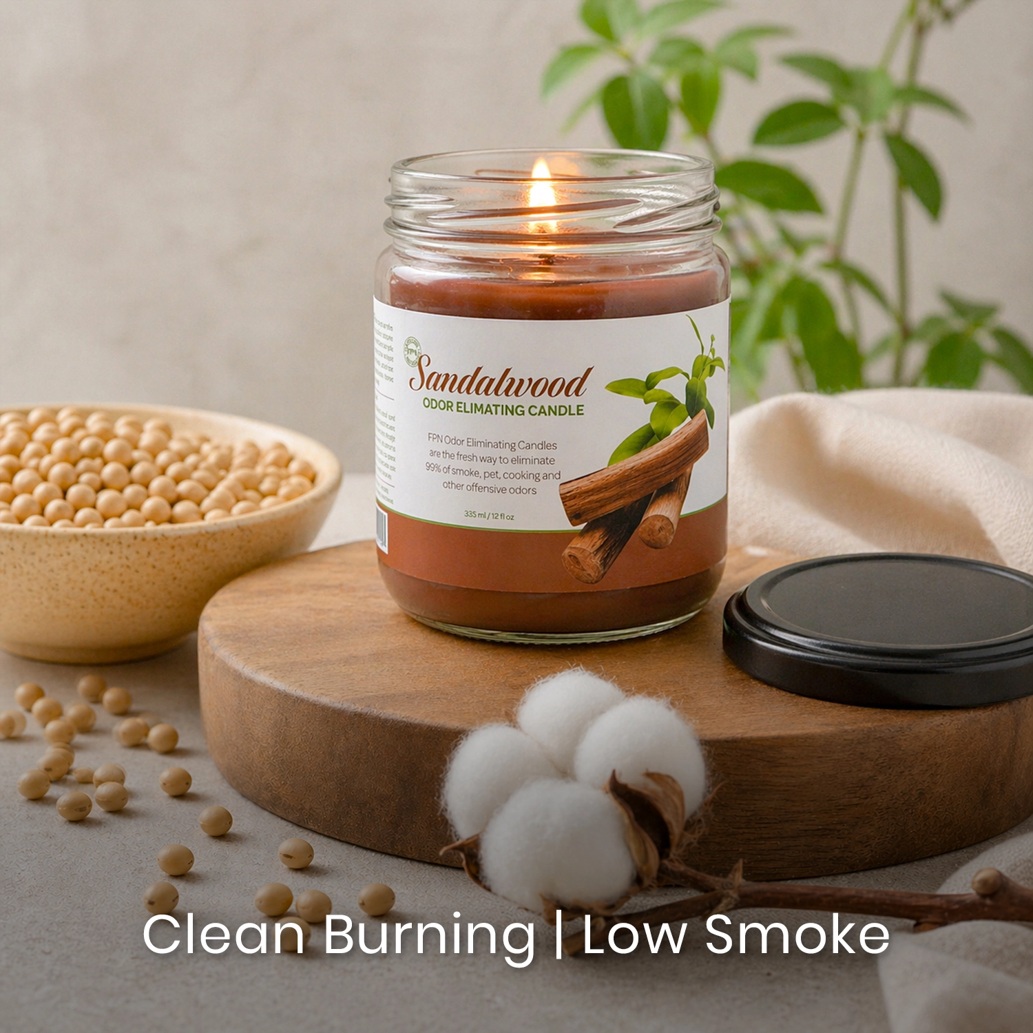 Sandalwood Odor-Eliminating Candle – Ideal for Meditation