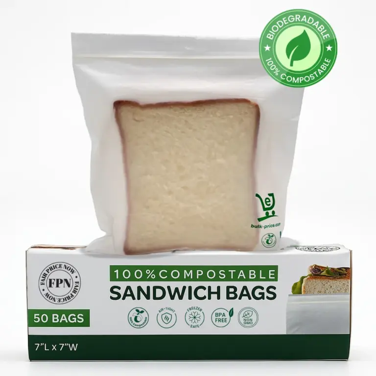 Compostable Sandwich Food Bags - Order Now at Bulk-Price