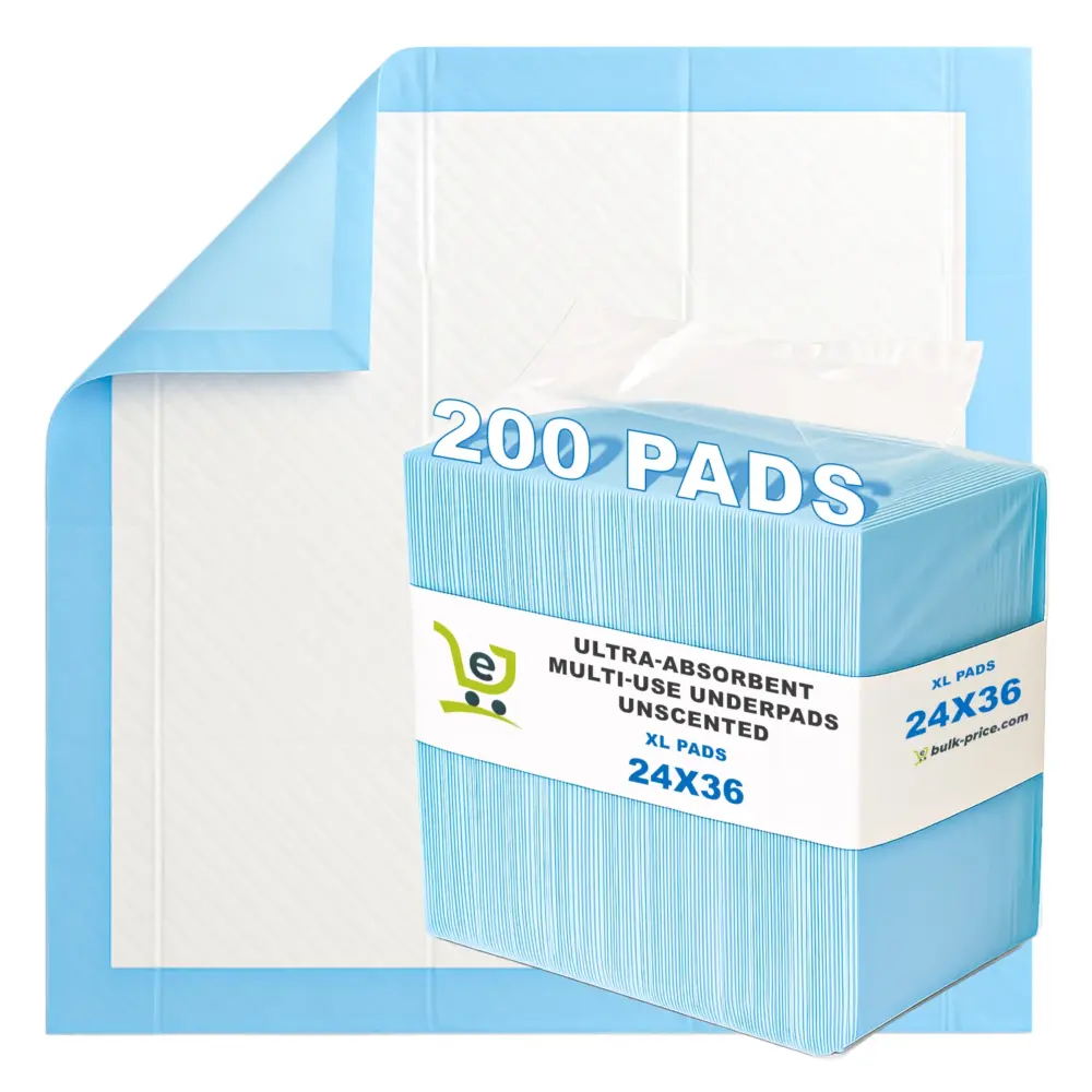 XL Disposable Bed Underpads 24x36 Inch 200 Count - Ultra Absorbent