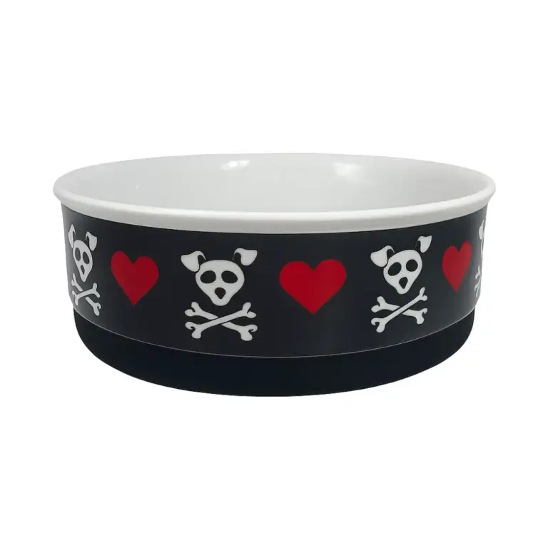 Bad to the Bone Dog Bowl Large Sturdy and Stylish Pet Dish
