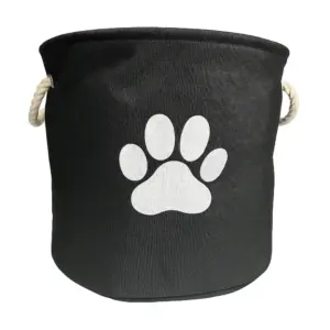 Black Round Medium Polyester PET Bin Paw 12x15x15 Inch