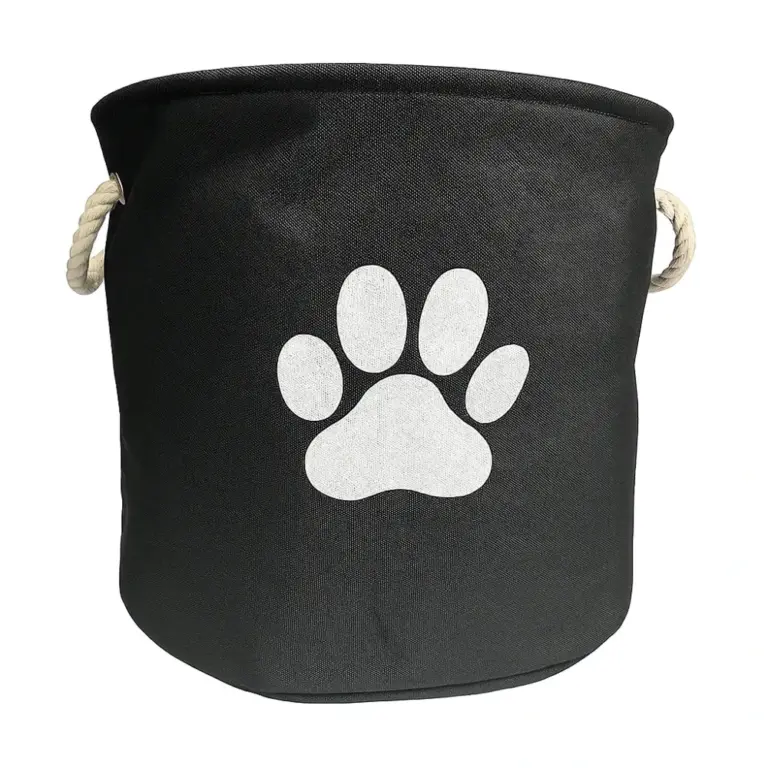 Black Round Medium Polyester PET Bin Paw 12x15x15 Inch