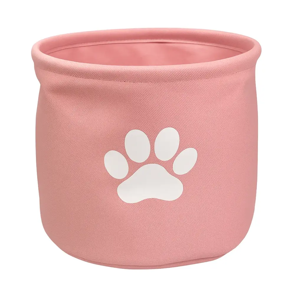 POLYESTER PET BIN PAW ROSE ROUND MEDIUM