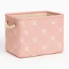 POLYESTER PET BIN TRELLIS PAW PINK RECTANGLE SMALL 14x8x9