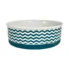 Chevron Teal Large Pet Bowl