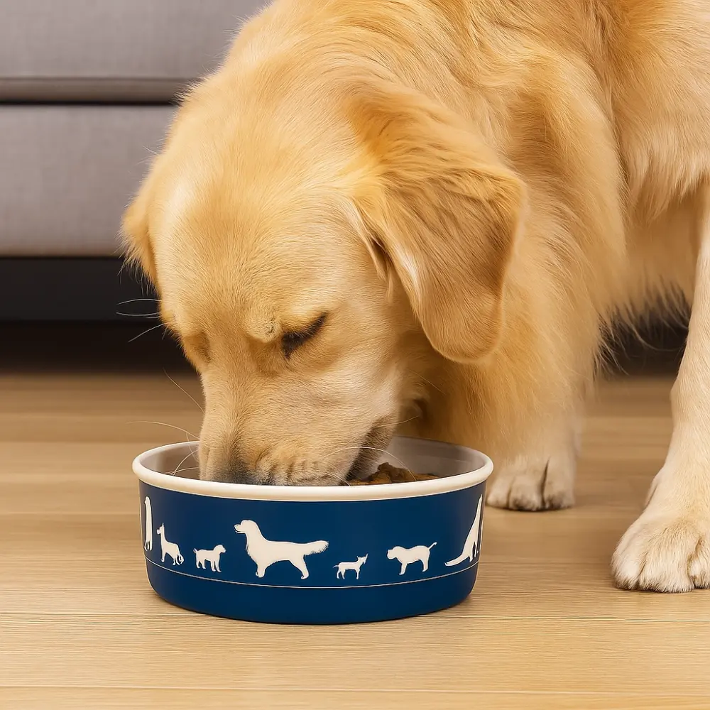 Dog Show Navy Large Pet Bowl for food or fresh water