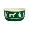 Large Cats Meow Hunter Green Pet Bowl Sturdy and Non-Slip Bowl