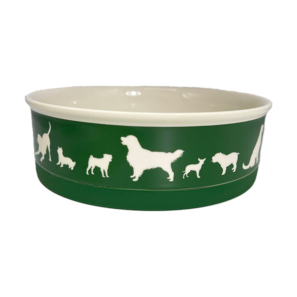 Large Pet Bowl Dog Show Hunter Green