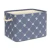 Medium Polyester Pet Bin Trellis Paw Print Blue 16x10x12 Inch