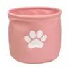Medium Round Polyester Pet Bin Rose Paw Design 12x15x15 Inch