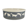 PET BOWL - CATS MEOW GRAY - LARGE 7.5Dx2.4H