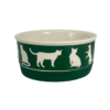 PET BOWL - CATS MEOW HUNTER GREEN - LARGE 7.5Dx2.4H