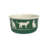 PET BOWL - CATS MEOW HUNTER GREEN - SMALL 4.25Dx2H