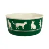 PET BOWL - CATS MEOW HUNTER GREEN - LARGE 7.5Dx2.4H - Bulk-Price
