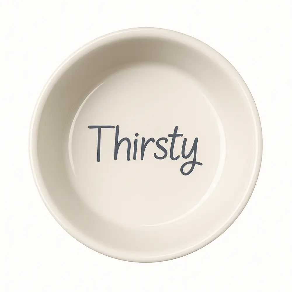 Thirsty Print - PET BOWL - CHEVRON GRAY - SMALL Size - Oder now at Bulk-Price