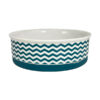 PET BOWL - CHEVRON TEAL - LARGE 7.5Dx2.4H