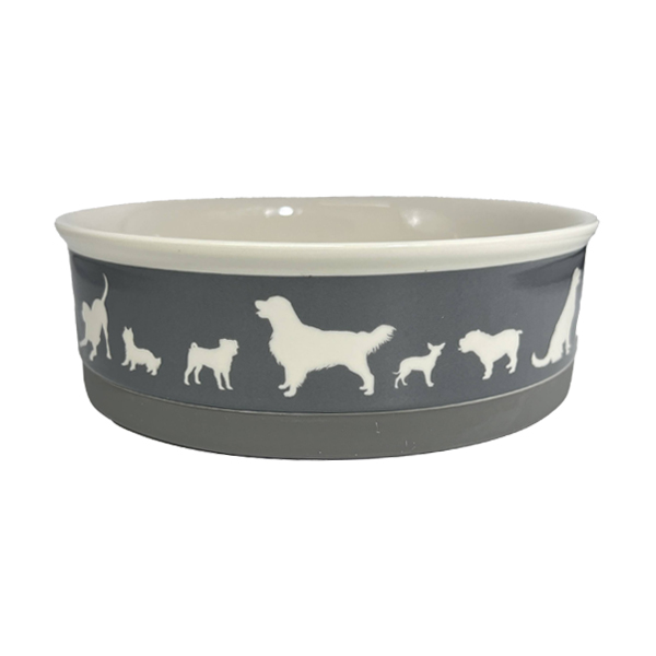 PET BOWL DOG SHOW GRAY LARGE.