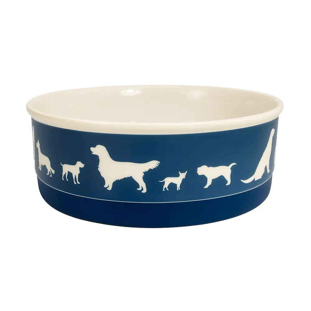 PET BOWL - DOG SHOW NAVY - LARGE 7.5Dx2.4H