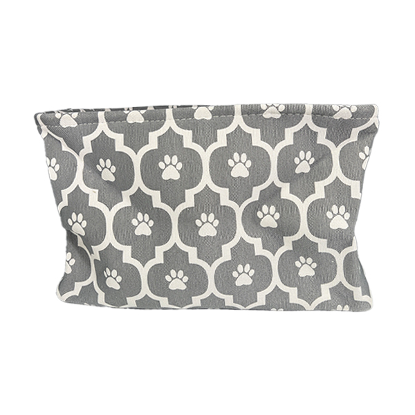 POLYESTER PET BIN LATTICE PAW GRAY RECTANGLE SMALL