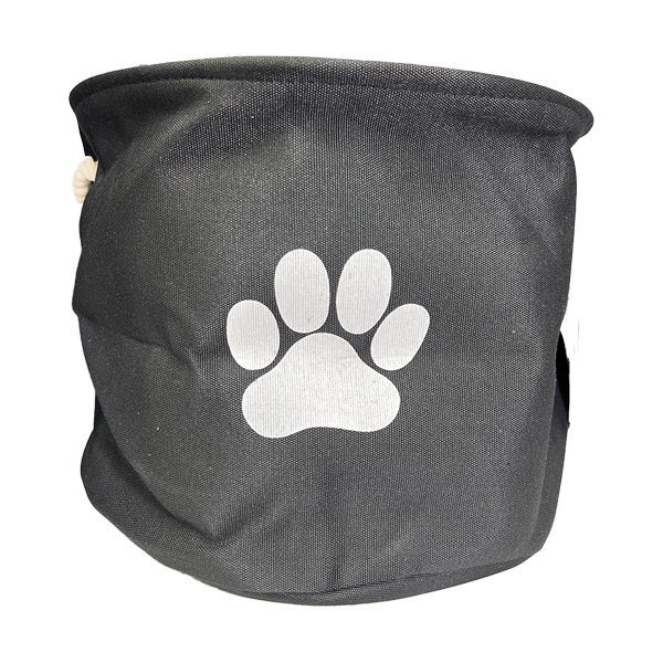 POLYESTER PET BIN PAW BLACK ROUND MEDIUM