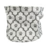 POLYESTER PET BIN PAW LATTICE GRAY ROUND SMALL