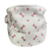 POLYESTER PET BIN PAW/BONE ROSE ROUND MEDIUM