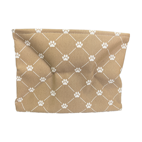 POLYESTER PET BIN TRELLIS PAW TAUPE RECTANGLE MEDIUM