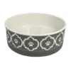 Stylish Large Pet Bowl in Lattice Gray Ideal for Food or Water