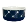 Trellis Paw Navy Small Pet Bowl for Dogs and Cats