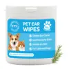 Pet Ear Finger Wipes for Dogs & Cats – 50 Count Jar | Gentle Ear Cleaning & Itch Relief