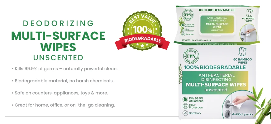 Deodorizing - Multi Surface Wipes - Unscented - Bulk-Price