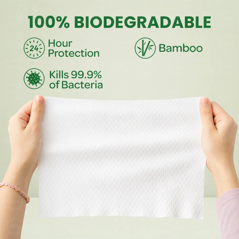 Anti-Bacterial Disinfectant Multi-Surface Wipes – 100% Biodegradable Bamboo-Based Cleaning Power
