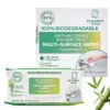 Anti-Bacterial Disinfectant Multi-Surface Wipes – 100% Biodegradable Bamboo-Based Cleaning Power - Shop now