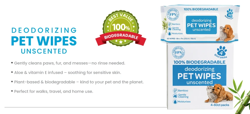 Deodorizing - Pet Wipes - Unscented - Bulk-Price
