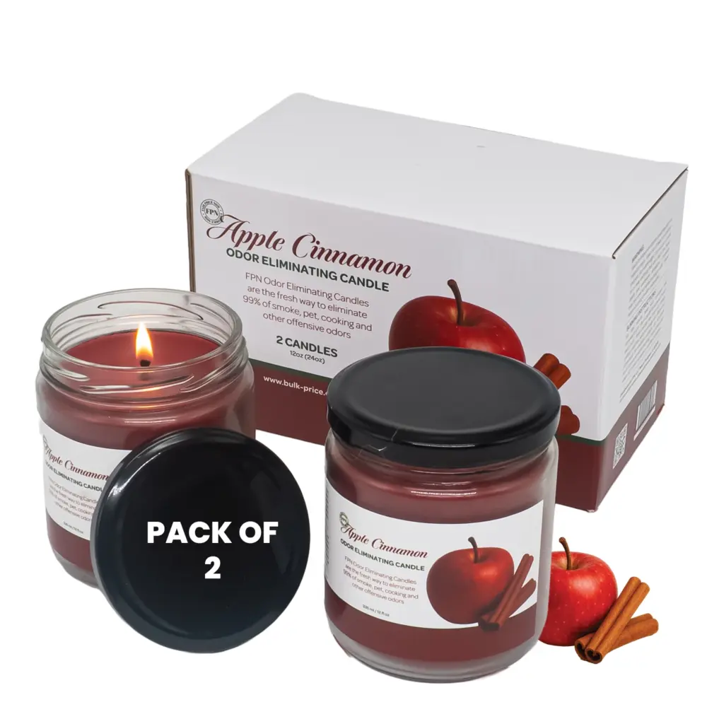 Apple Cinnamon Odor Eliminating Candle Pack of 2