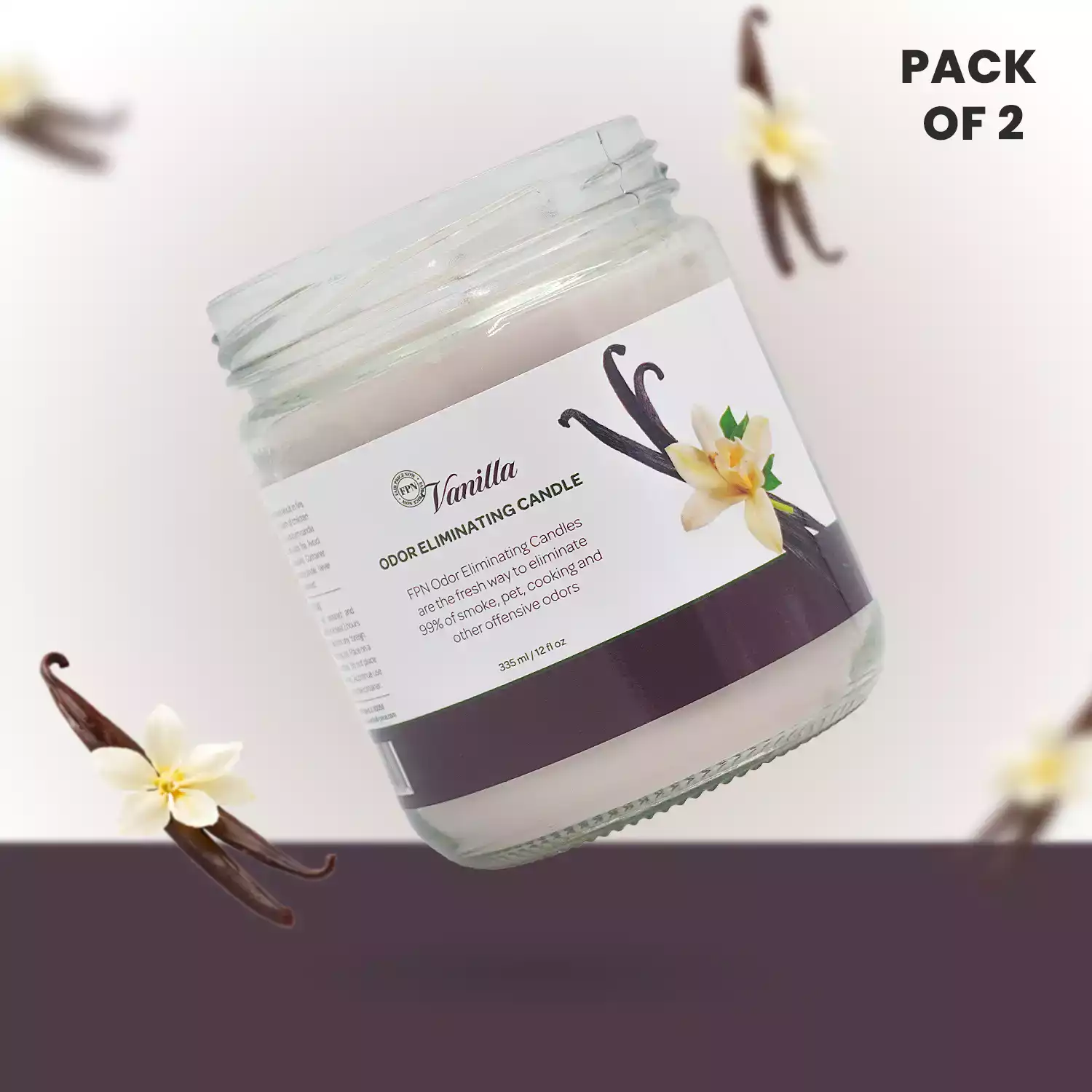 Vanilla Odor Eliminating Scented Candles Pack of 2