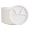 4-Compartment Compostable Round Plates – 100% Biodegradable Bagasse Dinnerware