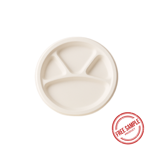 4 Compartment Round Plates - Biodegradable - Free Sample