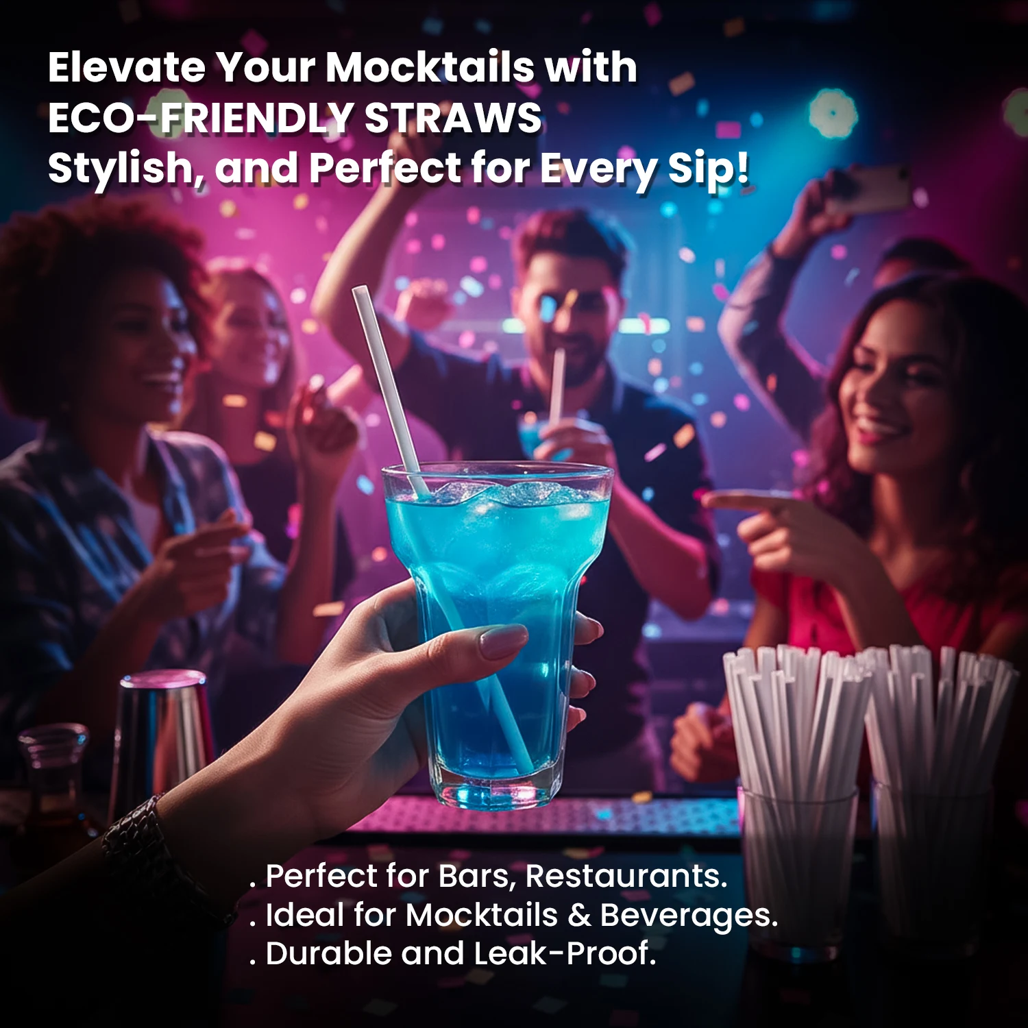 Eco Paper Straw at Bar – Perfect for Mocktails and Beverages