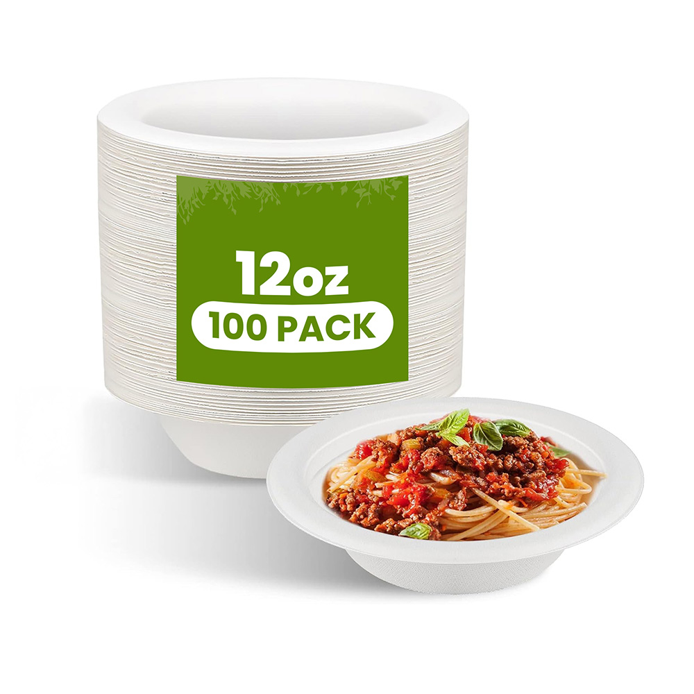 12oz Biodegradable Bowls White 100 CT